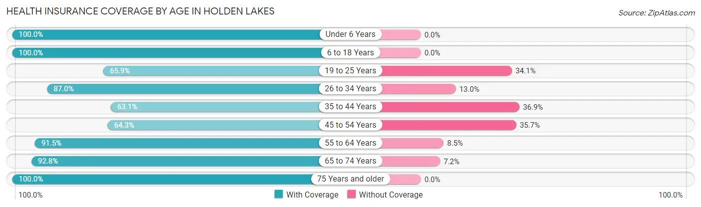 Health Insurance Coverage by Age in Holden Lakes