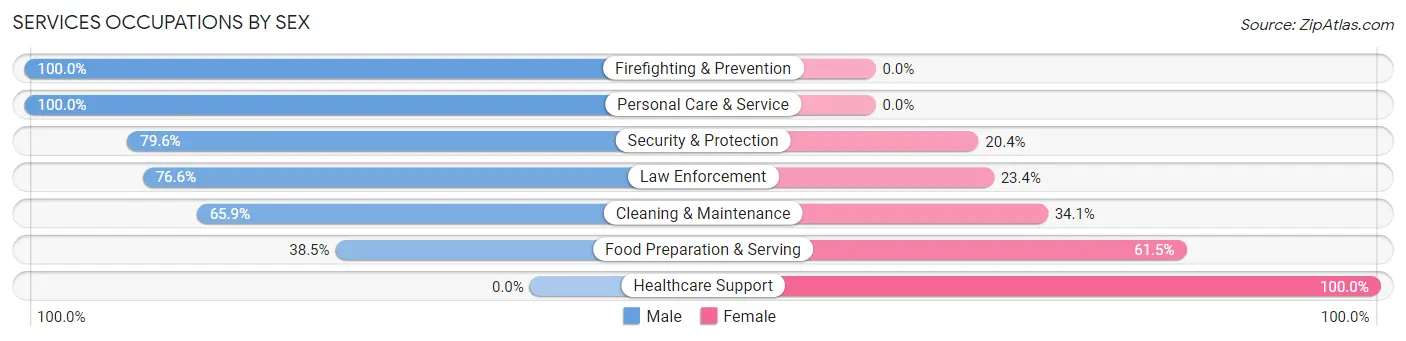 Services Occupations by Sex in Howey In The Hills