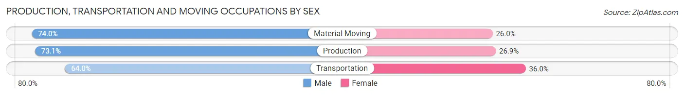 Production, Transportation and Moving Occupations by Sex in Kissimmee