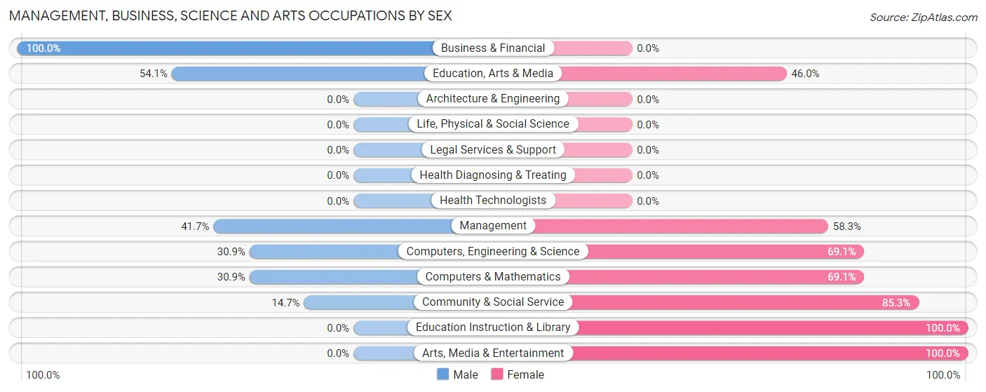Management, Business, Science and Arts Occupations by Sex in Labelle