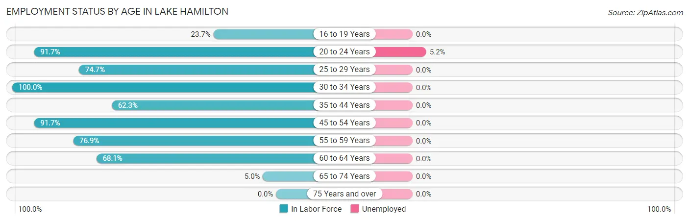 Employment Status by Age in Lake Hamilton