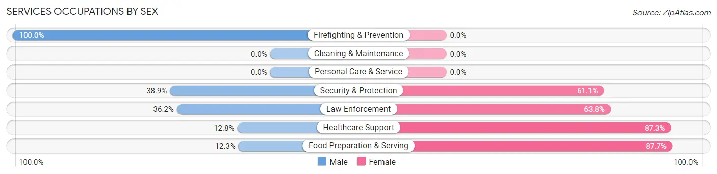 Services Occupations by Sex in Lake Panasoffkee