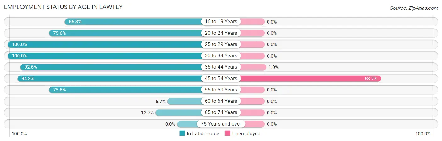 Employment Status by Age in Lawtey