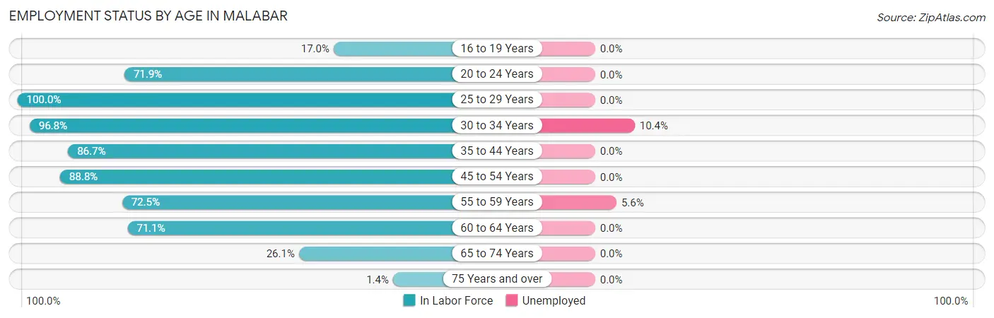Employment Status by Age in Malabar