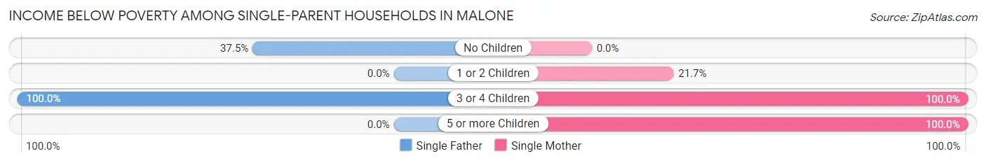 Income Below Poverty Among Single-Parent Households in Malone