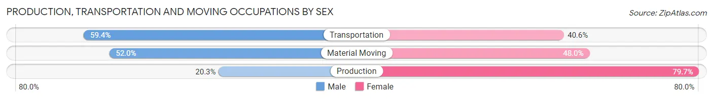 Production, Transportation and Moving Occupations by Sex in Marianna