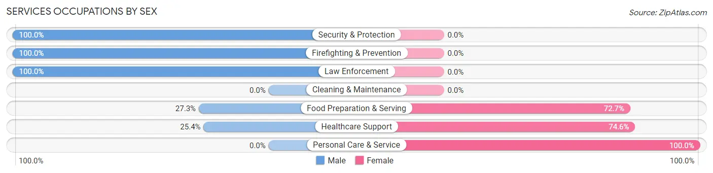 Services Occupations by Sex in Marianna