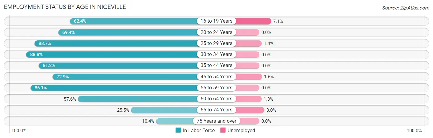 Employment Status by Age in Niceville