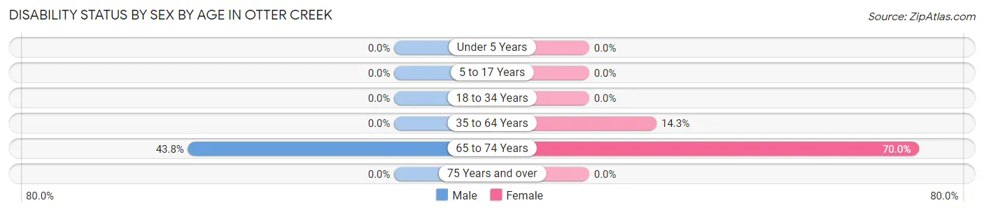 Disability Status by Sex by Age in Otter Creek