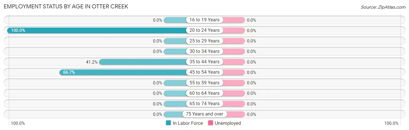 Employment Status by Age in Otter Creek