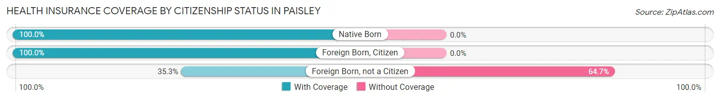 Health Insurance Coverage by Citizenship Status in Paisley