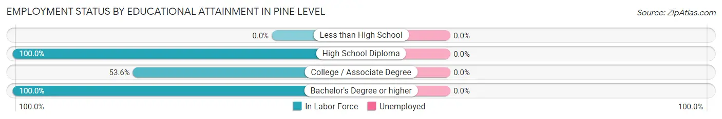 Employment Status by Educational Attainment in Pine Level