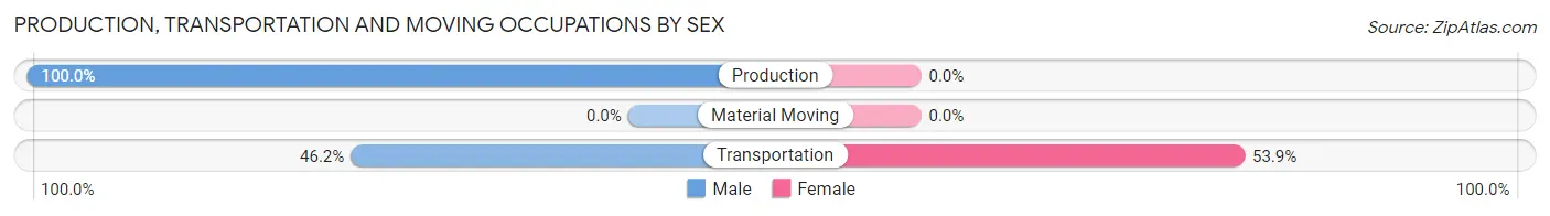 Production, Transportation and Moving Occupations by Sex in Pittman
