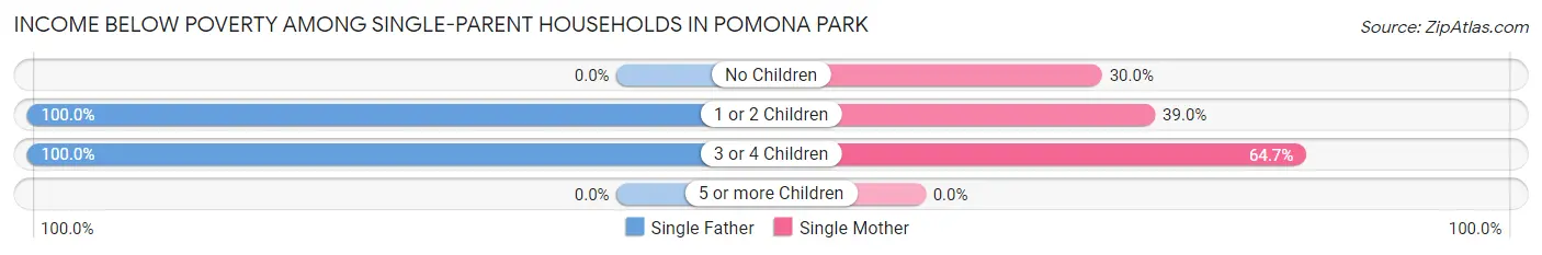 Income Below Poverty Among Single-Parent Households in Pomona Park