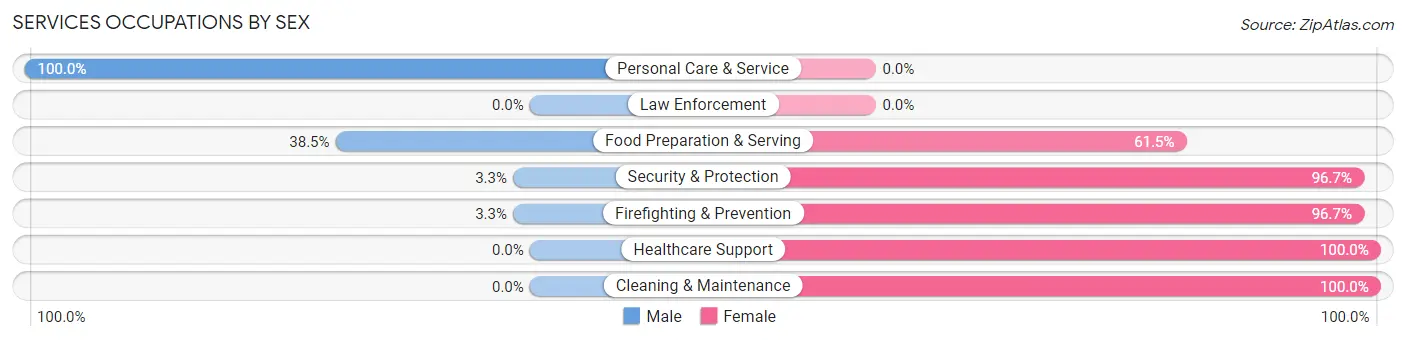 Services Occupations by Sex in Port Richey