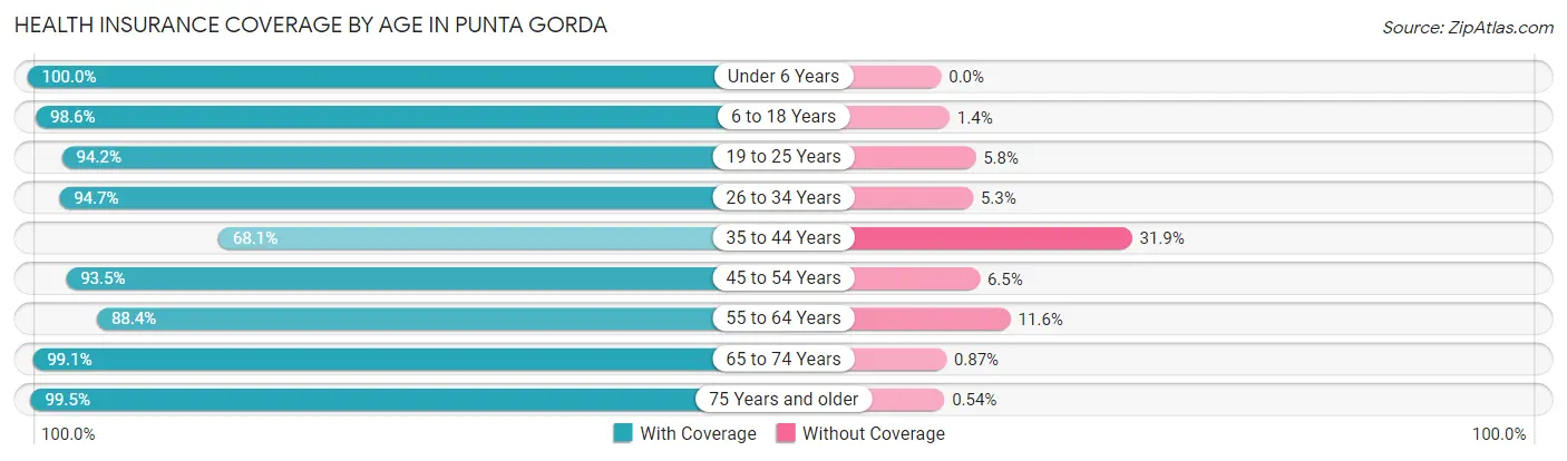 Health Insurance Coverage by Age in Punta Gorda