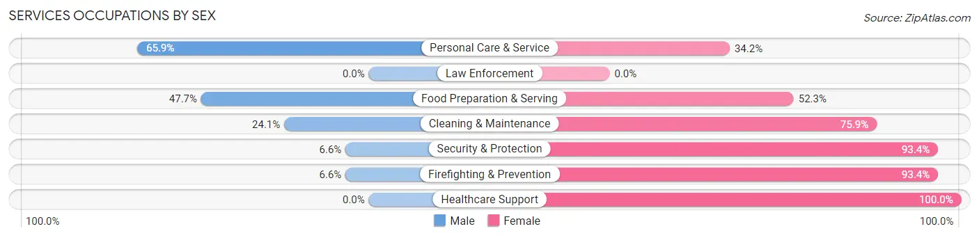 Services Occupations by Sex in Seminole Manor