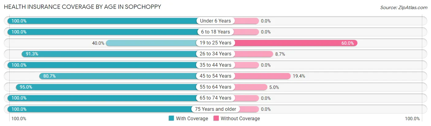 Health Insurance Coverage by Age in Sopchoppy