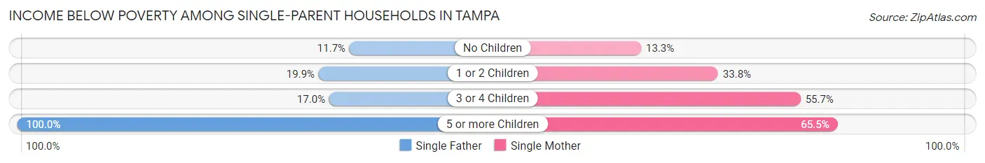 Income Below Poverty Among Single-Parent Households in Tampa