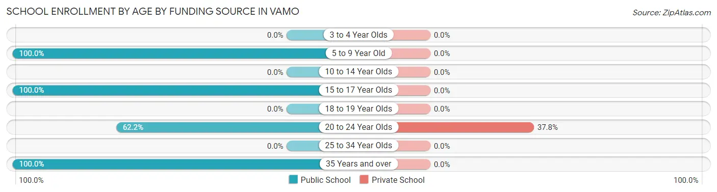 School Enrollment by Age by Funding Source in Vamo