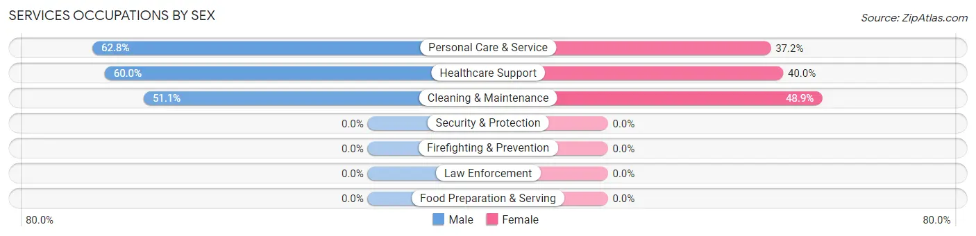Services Occupations by Sex in Wabasso