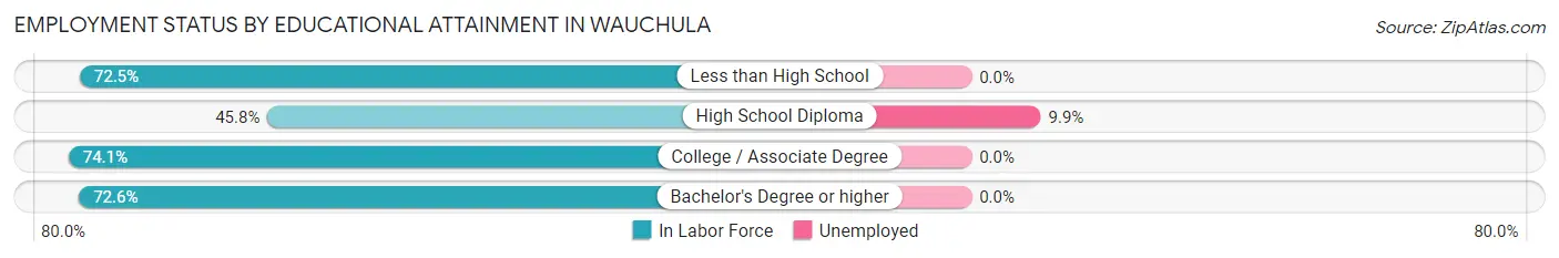 Employment Status by Educational Attainment in Wauchula