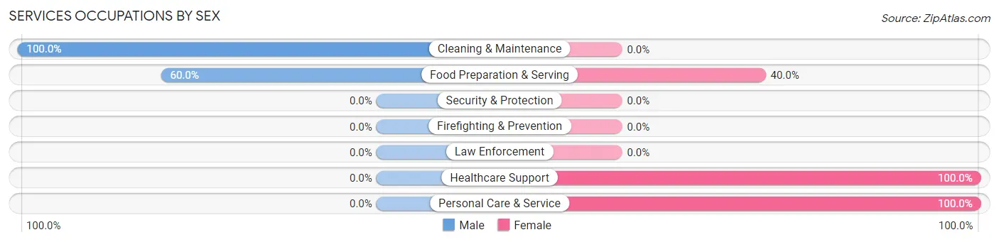 Services Occupations by Sex in Wauchula