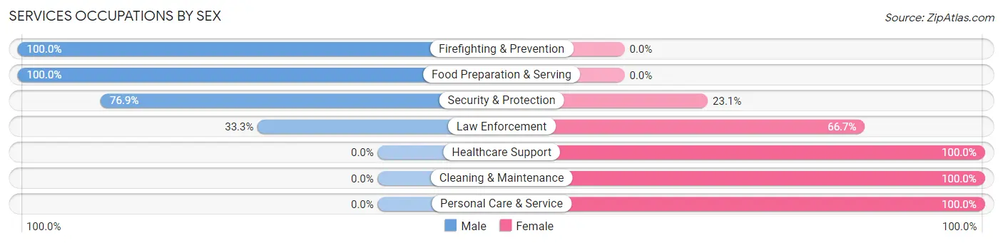 Services Occupations by Sex in White Springs