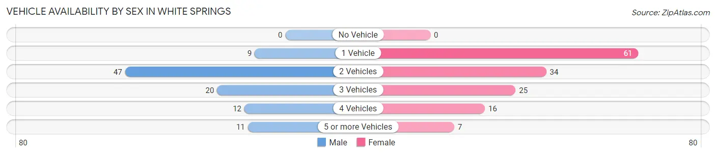 Vehicle Availability by Sex in White Springs
