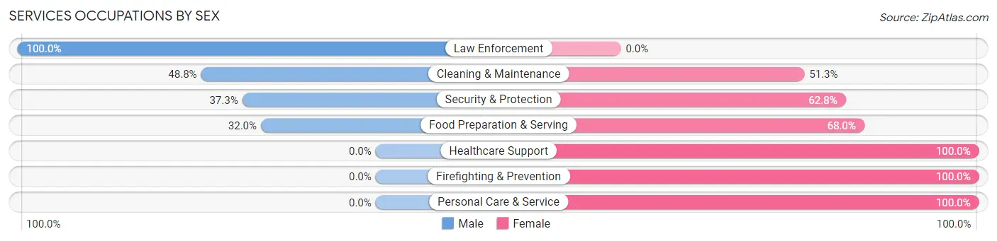 Services Occupations by Sex in Wimauma
