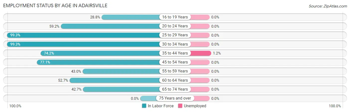 Employment Status by Age in Adairsville