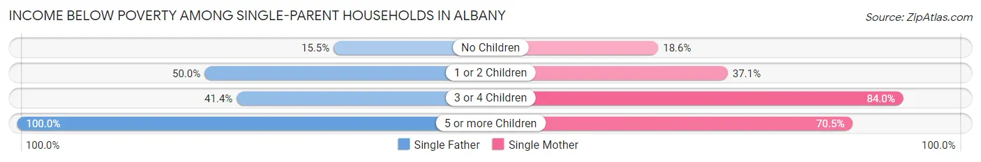 Income Below Poverty Among Single-Parent Households in Albany