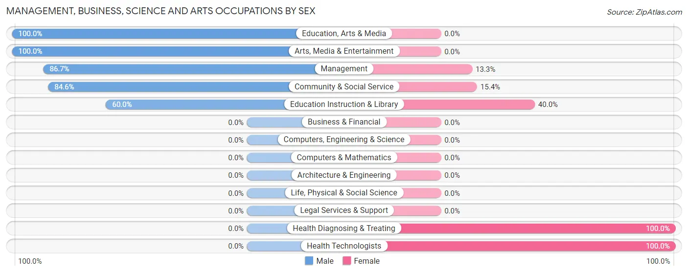 Management, Business, Science and Arts Occupations by Sex in Arabi
