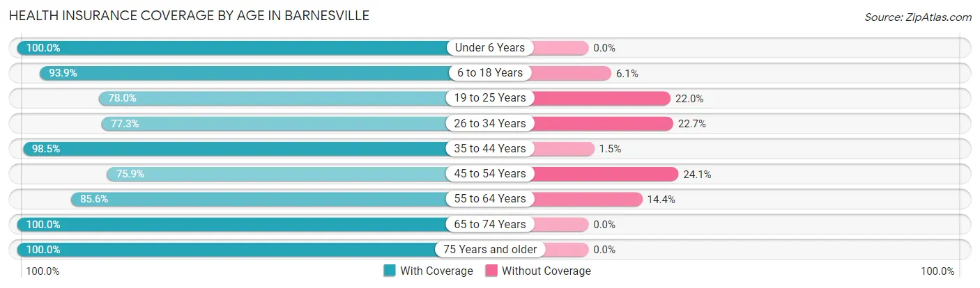 Health Insurance Coverage by Age in Barnesville