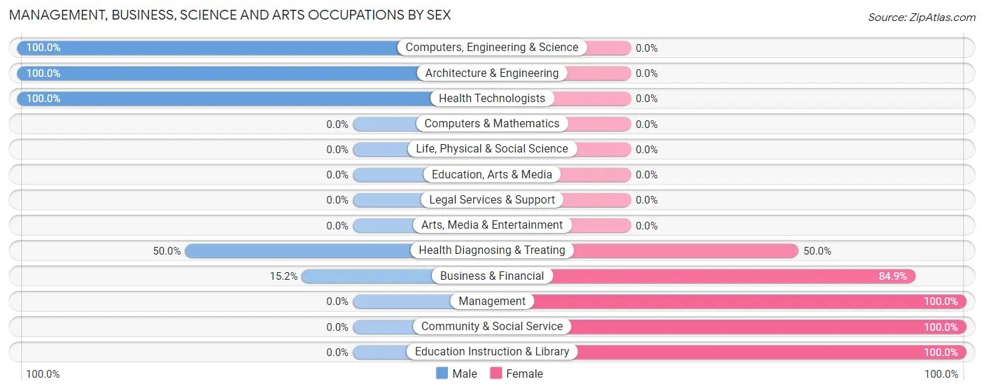 Management, Business, Science and Arts Occupations by Sex in Bellville