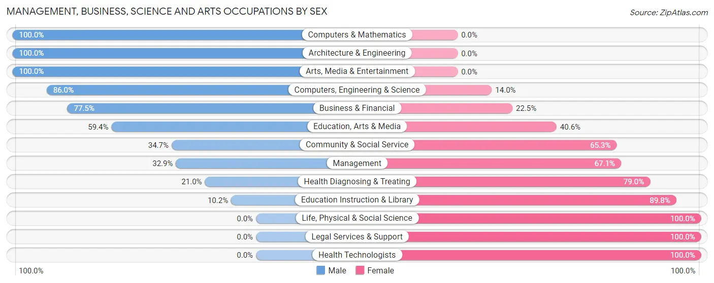 Management, Business, Science and Arts Occupations by Sex in Bremen