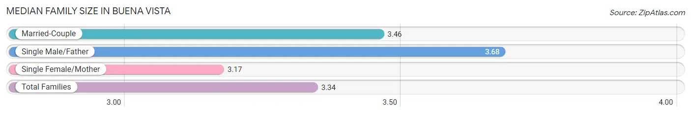 Median Family Size in Buena Vista