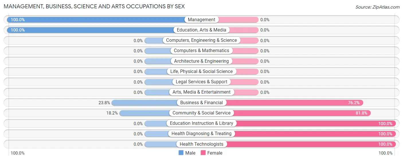 Management, Business, Science and Arts Occupations by Sex in Byromville