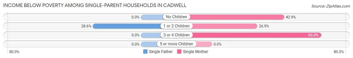 Income Below Poverty Among Single-Parent Households in Cadwell