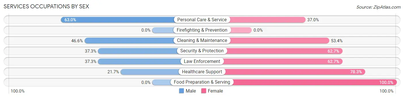 Services Occupations by Sex in Camilla