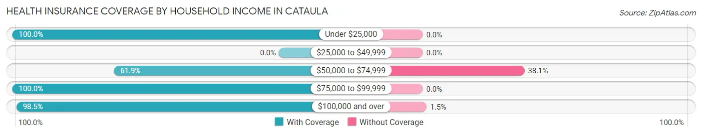 Health Insurance Coverage by Household Income in Cataula