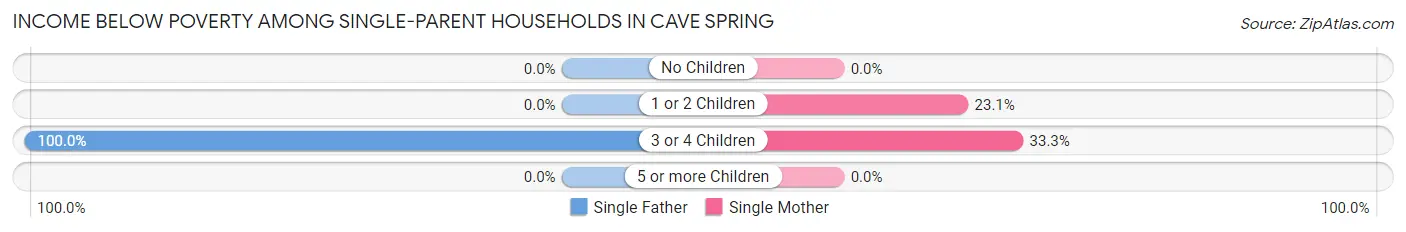 Income Below Poverty Among Single-Parent Households in Cave Spring