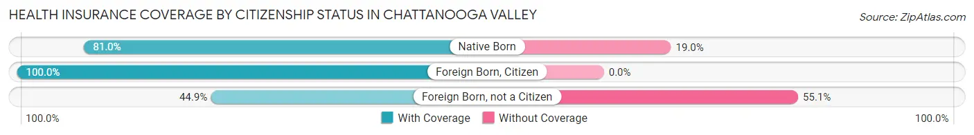 Health Insurance Coverage by Citizenship Status in Chattanooga Valley