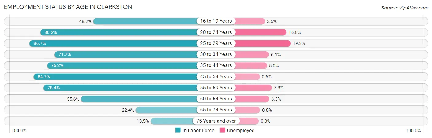 Employment Status by Age in Clarkston