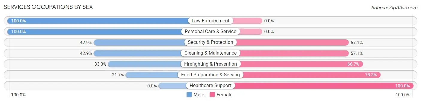 Services Occupations by Sex in Clermont