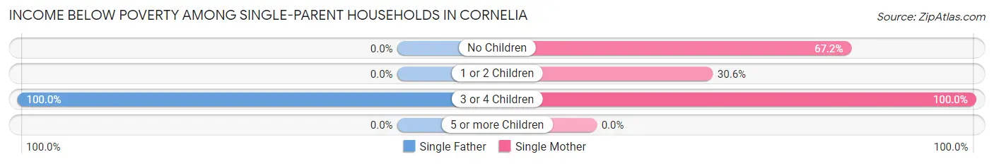 Income Below Poverty Among Single-Parent Households in Cornelia