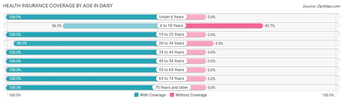 Health Insurance Coverage by Age in Daisy