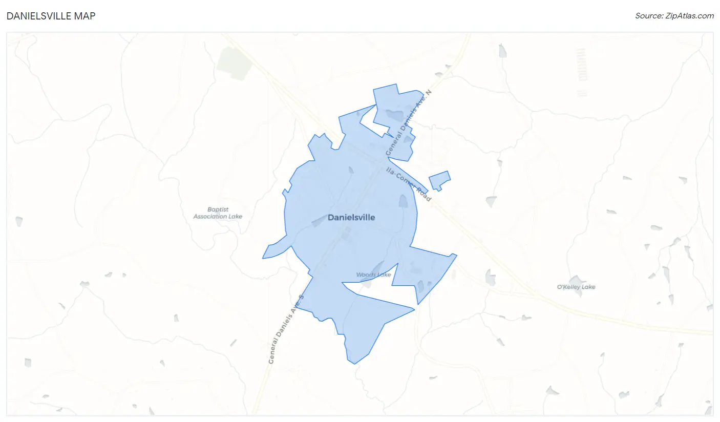 Danielsville Map