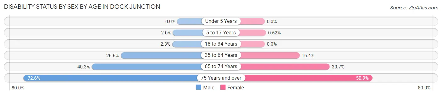 Disability Status by Sex by Age in Dock Junction