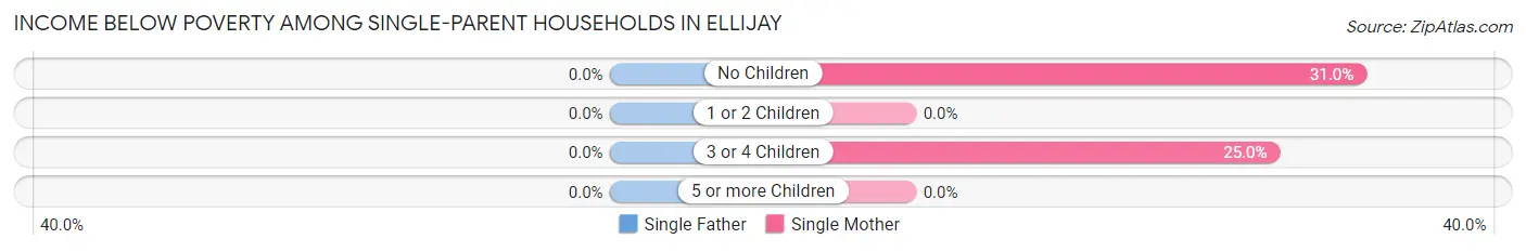 Income Below Poverty Among Single-Parent Households in Ellijay